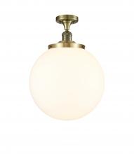 Innovations Lighting 517-1CH-AB-G201-14 - Beacon - 1 Light - 14 inch - Antique Brass - Semi-Flush Mount