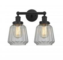 Innovations Lighting 616-2W-BK-G142 - Chatham - 2 Light - 16 inch - Matte Black - Bath Vanity Light