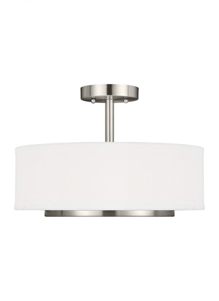 Two Light Semi-Flush Convertible Pendant