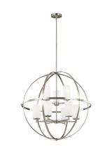 Generation Lighting 3124609EN3-962 - Alturas contemporary 9-light LED indoor dimmable ceiling chandelier pendant light in brushed nickel