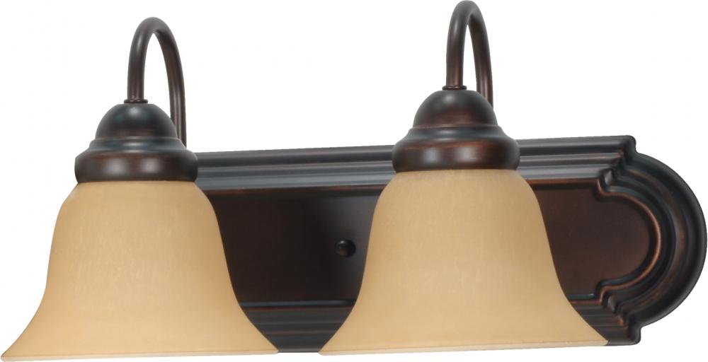 Ballerina - 2 Light 18" Vanity with Champagne Linen Washed Glass - Mahogany Bronze Finish