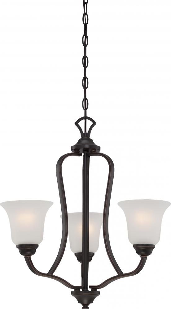 Elizabeth - 3 Light Chandelier with Frosted Glass - Sudbury Bronze Finish