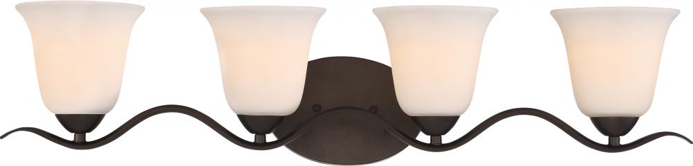 Dillard 4 Light Vanity - Forest Bronze with White Glass