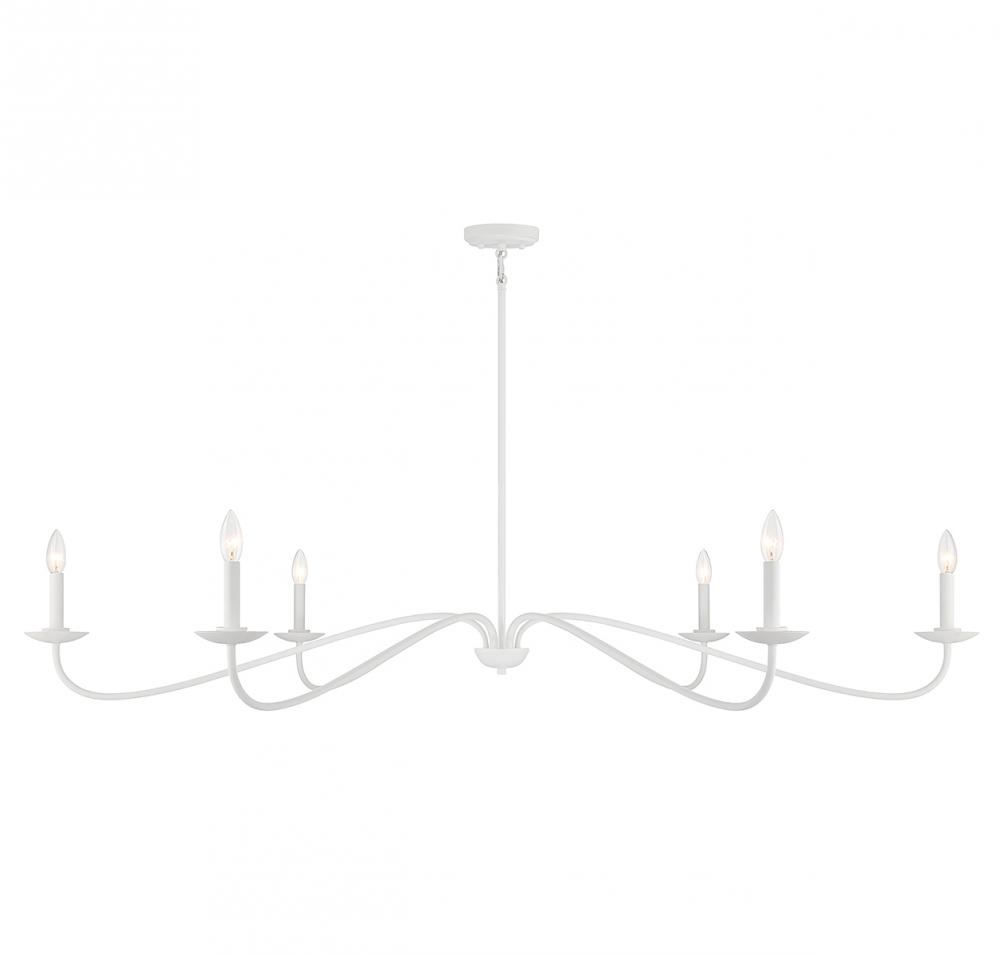 6-Light Chandelier in Bisque White