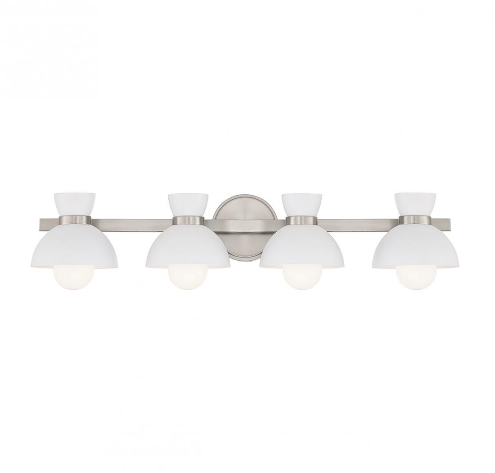 4-Light Bathroom Vanity Light in Brushed Nickel