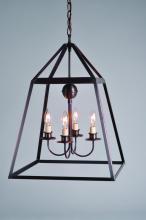 Northeast Lantern 9732-AB-LT4-CLR - Hanging Antique Brass 4 Candelabra Cluster Clear Glass