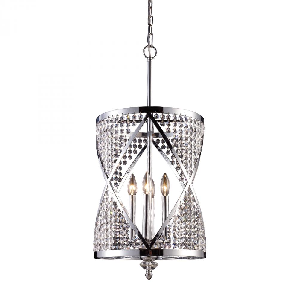 Four Light Polished Chrome Up Mini Chandelier