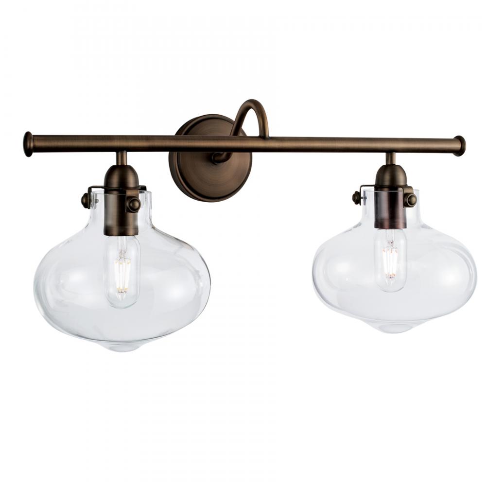 Clara 9'' Wide 2-Light Vanity Light - Architectural Bronze