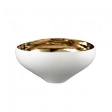 ELK Home H0017-9755 - Greer Bowl - Tall White and Gold Glazed (2 pack) (2 pack)