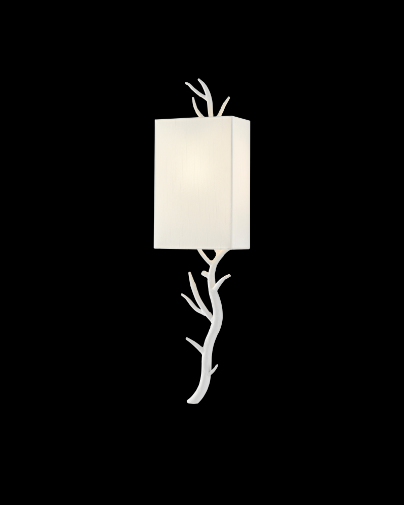 Baneberry White Wall Sconce, Left